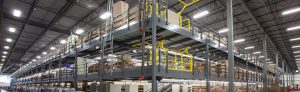 Racking warehouse with full shelves.