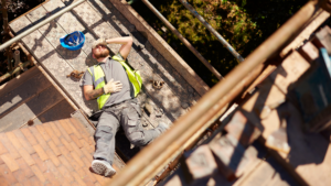 Injured employee who fell off scaffolding.