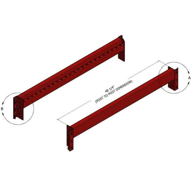 UNIRAK STEP BEAM ONE PIECE 14GA. 2.75 X 4.0″ X 48″ X 1-5/8″ STEP 10,400 LBS. CAPACITY/PAIR